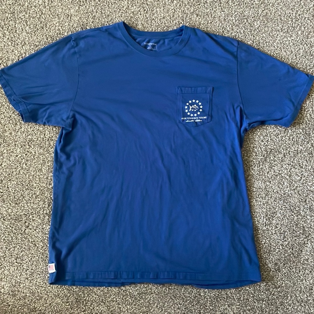 Souther Tide Limited Edition Pocket T Shirt Land of the Free American Flag XL